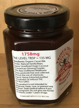 Load image into Gallery viewer, BEE Energized - Antioxidant Bliss Cacao Vanilla Hemp Honey, 1758 mg strength, 45 mg per teaspoon or 135 mg per tablespoon,  6.4oz jar